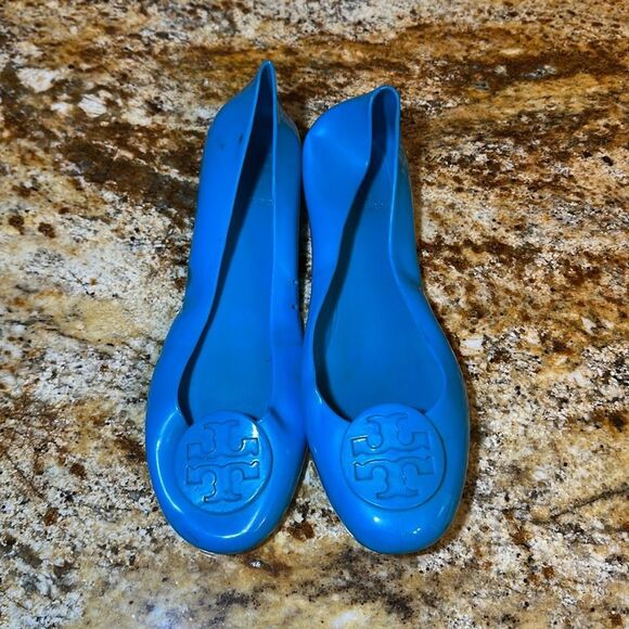 Tory Burch Blue Jelly Flats - Picture 1 of 5